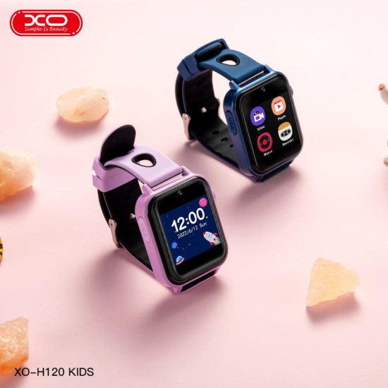 XO Смарт часовник за деца, Kids H100, 2G SIM - розов