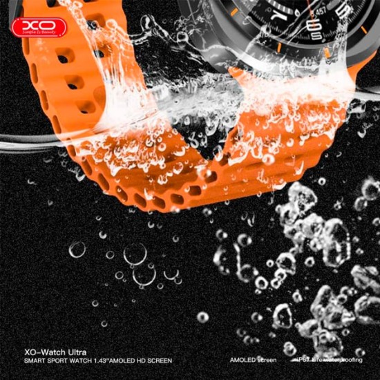XO Смарт часовник Watch Ultra Amoled - черен, бял, оранжев