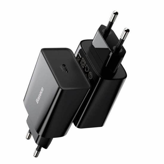 Зарядно BASEUS 220V 20W, USB-C, 3A - черен  