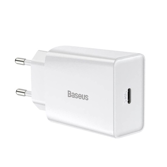 Зарядно BASEUS 220V 20W, USB-C, PD, 3A, Speed Mini  - бял